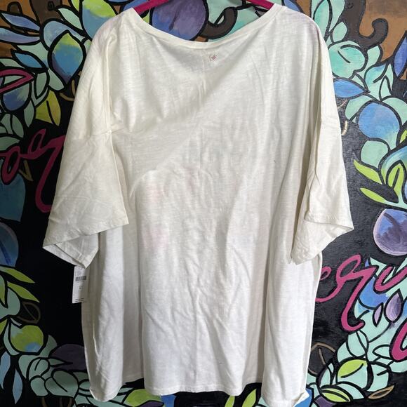 Anthropologie Lyrebird What’s In My Bag Cotton Tee, Medium, Cream - Picture 5 of 7